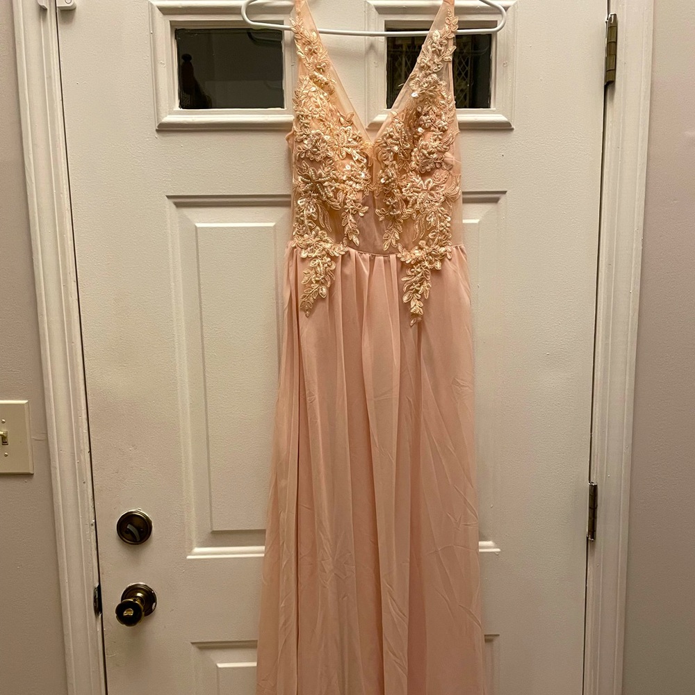 Baby Pink / Soft Rose Gown Soieblu Dress Applique Beaded Sequin Semi Formal